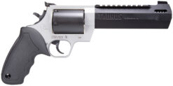 Taurus 2500065RH Raging Hunter  Large Frame 500 S&W Mag 5rd 6.75" Matte Black Ported/Target Crown Barrel, Matte Black Oxide Cylinder, Matte Stainless Stainless Steel Frame, Black Rubber Grip