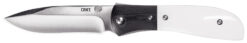 CRKT M4-02M M4-02M  3.25" Plain Satin 8Cr13MoV SS Blade Black/White Resin Infused Fiber w/G10 Bolster Handle Includes Pocket Clip