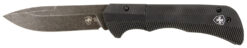 Templar Knife AAABK321 Auto Assist  3.50" Folding Drop Point Plain Black Oxide Stonewashed D2 Steel Blade, 4.25" Aluminum Handle