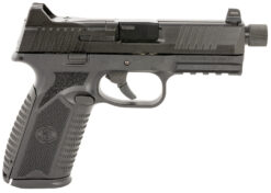 FN 66101377 510 Tactical Full Size 10mm Auto 10+1, 4.71" Black Target Crown/Threaded Steel Barrel, Black PVD Optic Cut/Serrated Slide & Polymer Frame w/Picatinny Rail,  Ambidextrous