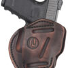 1791 Gunleather 3WH3VTGA 3-Way  IWB/OWB Size 03 Vintage Leather Belt Loop Fits Ruger LC9 Fits Glock 26 Ambidextrous Hand