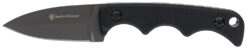 Smith & Wesson Knives 1193156 H.R.T. Neck Knife Fixed Spear Point/Plain Titanium Nitride Coated 8Cr13MoV SS Blade/Black G10 Handle Includes Sheath