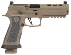 Sig Sauer 320X59DH3 P320 XFive DH3 9mm Luger 21+1 5" Black Bull Barrel, Coyote Cerakote DH3 Custom Works Optic Ready Slide, Coyote Cerakote DH3 SS Frame w/Picatinny Rail & Beavertail, Coyote TXG Grips