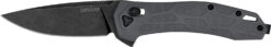 Kershaw 2042 Covalent  Mid-Size 3.20" Folding Drop Point Plain Black Oxide Blackwash D2 Steel Blade, Gray Textured Pockets Glass Filled Nylon Handle, Includes Pocket Clip