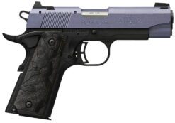Browning 051894490 1911 Black Label Compact Frame 22 LR 10+1, 3.63" Matte Stainless Steel Barrel, Crushed Orchid Cerakote Serrated Slide, Matte Black Polymer Frame w/Beavertail