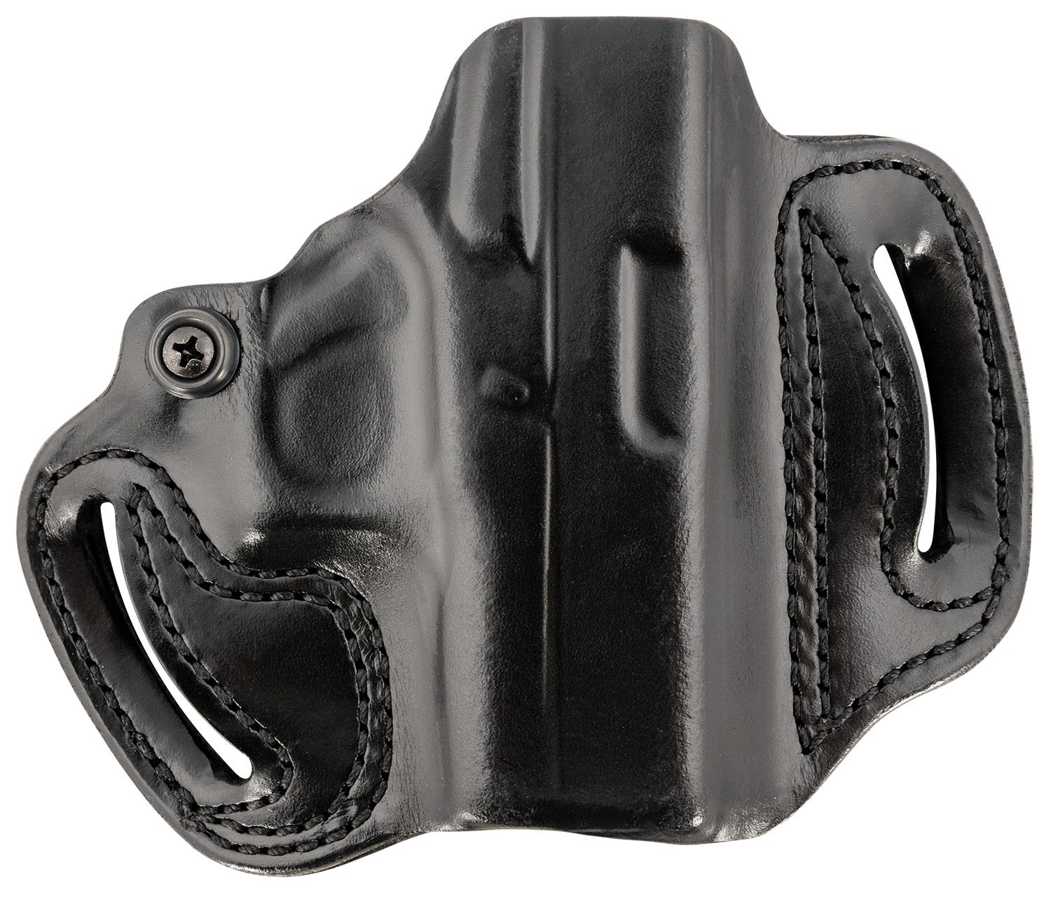 DeSantis Gunhide 086BA8BZ0 Mini Slide OWB Black Leather Belt Slide Fits Glock 43/43x/48 Belt 1.75" Wide Black Hand