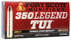 Fort Scott Munitions 350125SCV Tumble Upon Impact (TUI) Rifle 350Legend 125gr Solid Copper Spun 20 Per Box/10 Case