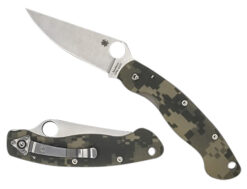 Spyderco C36GPCMO Military  4" Folding Clip Point Plain Stonewashed CPM S30V SS Blade/ Digital Camo G10 Handle Includes Pocket Clip