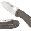 Spyderco C158TIP2 Techno 2  2.52" Folding Sheepsfoot Plain CTS XHP Steel Blade/Matte Stonewashed Titanium Handle Includes Pocket Clip