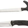 Browning 3220420 Primal Combo  3.75"/5.25" Fixed Drop Point Gut Hook/Skinner, Saw 8Cr13MoV SS Blade, Black Polymer w/Rubber Overmold & Finger Grooves Handle, 2 Piece Set, Includes Sheath