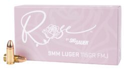 Sig Sauer E9MMB1ROSE50 Rose  9mm Luger 115gr Full Metal Jacket 50 Per Box/20 Case