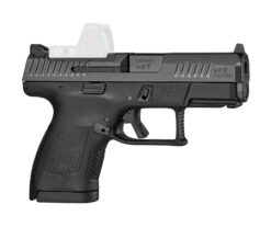CZ-USA 91568 P-10 S  Sub-Compact Frame 9mm Luger 12+1 3.50" Black Steel Barrel, Black Nitride Optic Ready/Serrated Steel Slide, Black Polymer Frame w/Picatinny Rail