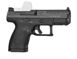 CZ-USA 01568 P-10 S  Sub-Compact Frame 9mm Luger 10+1 3.50" Black Steel Barrel, Black Nitride Optic Ready/Serrated Steel Slide, Black Polymer Frame w/Picatinny Rail