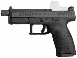CZ-USA 91513 P-10 C  Compact 9mm Luger 17+1 4.02" Black Threaded Barrel, Black Nitride Optic Ready/Serrated Steel Slide, Black Polymer Frame w/Picatinny Rail, Interchangeable Backstrap Grip