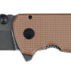 CRKT 2495B SQUID XM 2.95" Folding Drop Point Plain Stonewashed D2 Steel Blade, Brown Textured G10/SS Handle