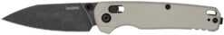 Kershaw 6105 Bel Air  3" Folding Reverse Tanto Plain Blackwash CPM MagnaCut Steel Blade, Bright Nickel Cerakote Aluminum Handle
