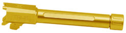 True Precision Inc TPSHCPBXTG Springfield  9mm Luger 3.70" Threaded Gold TiN Stainless Steel, Fits Springfield Hellcat Pro