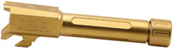 True Precision Inc TPSHCBXTG Springfield  9mm Luger 3.10" Threaded Gold TiN Stainless Steel, Fits Springfield Hellcat