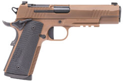 Sig Sauer 1911XR45CXR3 1911-X  Full Size Frame 45 ACP 8+1 5" Black DLC Carbon Steel Barrel, Coyote PVD Optic Cut/Serrated Stainless Steel Slide & Frame w/Beavertail & Picatinny Rail, Black G10 Grip