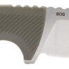 S.O.G SOG17060143 Tellus FX 4.20" Fixed Clip Point Plain Stonewashed Cryo 440C SS Blade, Olive Drab Textured GRN Handle, Blister Pkg