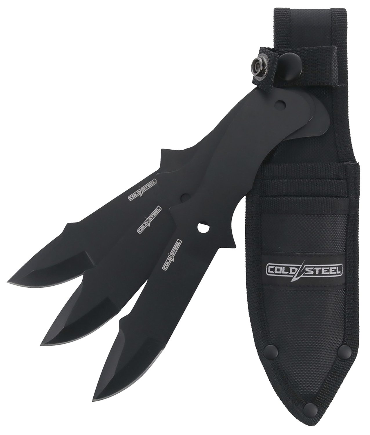 Cold Steel CSTH80KVC3PK Throwing Knives Set of 3 Fixed 8" Drop Point Plain Black Oxide 420 Stainless Steel Blade, Includes Sheath