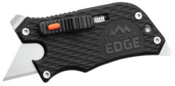 Outdoor Edge SWK30C SlideWinder  3.50" Long, Plain Utility Blade, Black GNR/SS Handle, Screwdriver, Bottle Opener