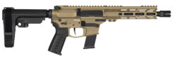 CMMG 10A570FCT Banshee MK10 10mm Auto 15+1 8" Black Nitride Threaded Barrel, M-LOK Handguards, Coyote Tan Cerakote Aluminum Picatinny Rail Receiver, Black CMMG Zeroed Grips, Glock Compatible