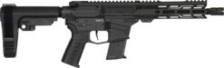 CMMG 57A340FAB Banshee MK57 5.7x28mm 20+1 8" Black Nitride Medium Taper Threaded Barrel, EML 7" M-LOK Handguards, Black Armor Cerakote Aluminum Picatinny Rail Receiver, CMMG Zeroed Grips