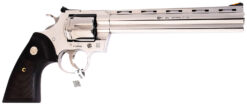 Colt Mfg PYTHONSP8WTS Python  357 Mag/38 Special 6 Shot 8" Polished Stainless Steel Vent Rib Barrel, Cylinder & Frame, Walnut w/Medallion Grip, Exposed Hammer
