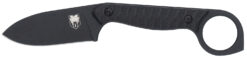 CobraTec Knives CTWLTBLK Wolfteeth  EDC 2.75" Folding Drop Point Plain Black 14C28N Steel Blade, 4.25" Black Textured G10 Scales Handle