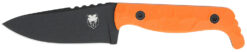 CobraTec Knives CTKPORG KingPin  EDC 4" Fixed Drop Point Plain Black Powder Coated D2 Steel Blade, 4" Blaze Orange Textured G10 Scales Handle