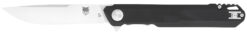 CobraTec Knives CTMONBLK Monarch  3.50" Folding Plain Satin D2 Steel Blade, 4.75" Black G10 Handle
