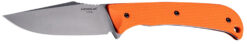 Hogue 35860 Extrak  3.30" Fixed Clip Point Plain Stone Tumbled CPM M4 Tool Steel Blade, Blaze Orange Textured G10 Scales Handle