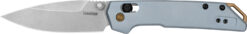 Kershaw 2051 Iridium  EDC Mini 3" Folding Spear Point Plain Stonewashed D2 Steel Blade, Ice Blue Aluminum Handle