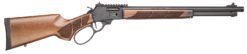 Smith & Wesson 13811 1854  45 Long 9+1 19.25" Black Armornite Threaded Barrel, Black Armornite Picatinny Rail Stainless Steel Receiver, Fixed Walnut w/Textured Grip Panels Stock, Large Loop