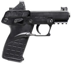 Kel-Tec P17BBLKOPTIC P17  Compact Frame 22 LR 16+1 3.80" Black Steel Barrel, Black Serrated Steel Slide, Black Polymer Frame w/Picatinny Rail, Textured Grip, Viridian RFX-11 Green Dot, Ambidextrous