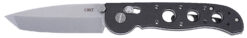 CRKT M16-02X M16 02X Folder 3.11" Folding Tanto Plain Stonewashed D2 Steel Blade, Black Grivory Handle
