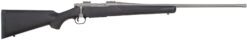 Mossberg 28245 Patriot  Full Size 6.5 PRC 4+1 24" Stainless Cerakote Fluted Threaded Barrel, Drilled & Tapped Stainless Cerakote Receiver, Black Fixed Synthetic Stock