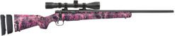 Mossberg 28258 Patriot Super Bantam w/Optic 350 Legend 4+1 22" Matte Blued Fluted Threaded Barrel, Matte Blued Drilled & Tapped Receiver, Adj LOP Muddy Girl Wild Synthetic Stock, 3-9x40mm Duplex