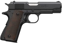 Browning 051064490 1911 A1 Compact Frame 22 LR 10+1 3.63" Stainless Steel Barrel, Matte Black Serrated Slide, Matte Black Polymer Frame, Brown Composite Grip
