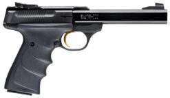 Browning 051407490 Buck Mark Standard *CA Compliant 22 LR 10+1 5.50" Slab Side Barrel, Matte Black Serrated Steel Slide & Aluminum Frame, Black Overmolded Grips