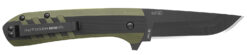Outdoor Edge VX430BC Razor VX4  3" Folding Plain Black/Green