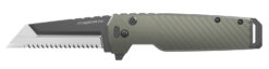 Outdoor Edge XDS430AC Razor XD4  3" Folding Serrated 420J2 SS Blade Green