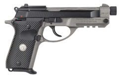 Girsan 390890 MC 14TX  380 ACP 13+1 4.90" Tungsten Cerakote Spiral Fluted Threaded Tip-Up Barrel, Matte Black Serrated Steel Slide, Tungsten Cerakote Aluminum Frame w/Picatinny Rail, Black G10 Grip