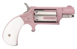 North American Arms 22MSROSE Mini-Revolver  22 WMR 5 Shot 1.13" Rose Gold Cerakote Stainless Steel Barrel & Frame, Rose Gold/Stainless Cylinder, White Pearlite Grip, Stainless Exposed Hammer,