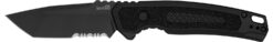 Kershaw 7105 Launch 16 Automatic 3.45" Folding Tanto Part Serrated Plain Black Cerakote CPM M4 Steel Blade, Black Cerakote Aluminum Handle