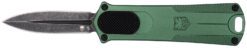 CobraTec Knives 952ODGDAGNS 952  1.75" OTF Dagger Plain Stonewashed D2 Steel Blade, 3" OD Green Anodized Aluminum Handle