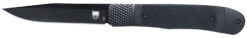 CobraTec Knives CTTHRG10BKO Trapper  Small 3.13" Folding Plain 154CM SS Blade, 4.25" Black G10 Handle