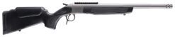 CVA CR4441S Scout Takedown 400 Legend 1rd 22" Stainless Fluted Threaded Barrel, Stainless Steel Receiver w/Picatinny Rail, Adj Comb & LOP Black Synthetic Stock