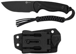 Civivi Knives C23094-1 Timberbark  3.20" Fixed Drop Point Plain Black Stonewashed 14C28N Steel Blade, 3.69" Black Textured G10 Handle